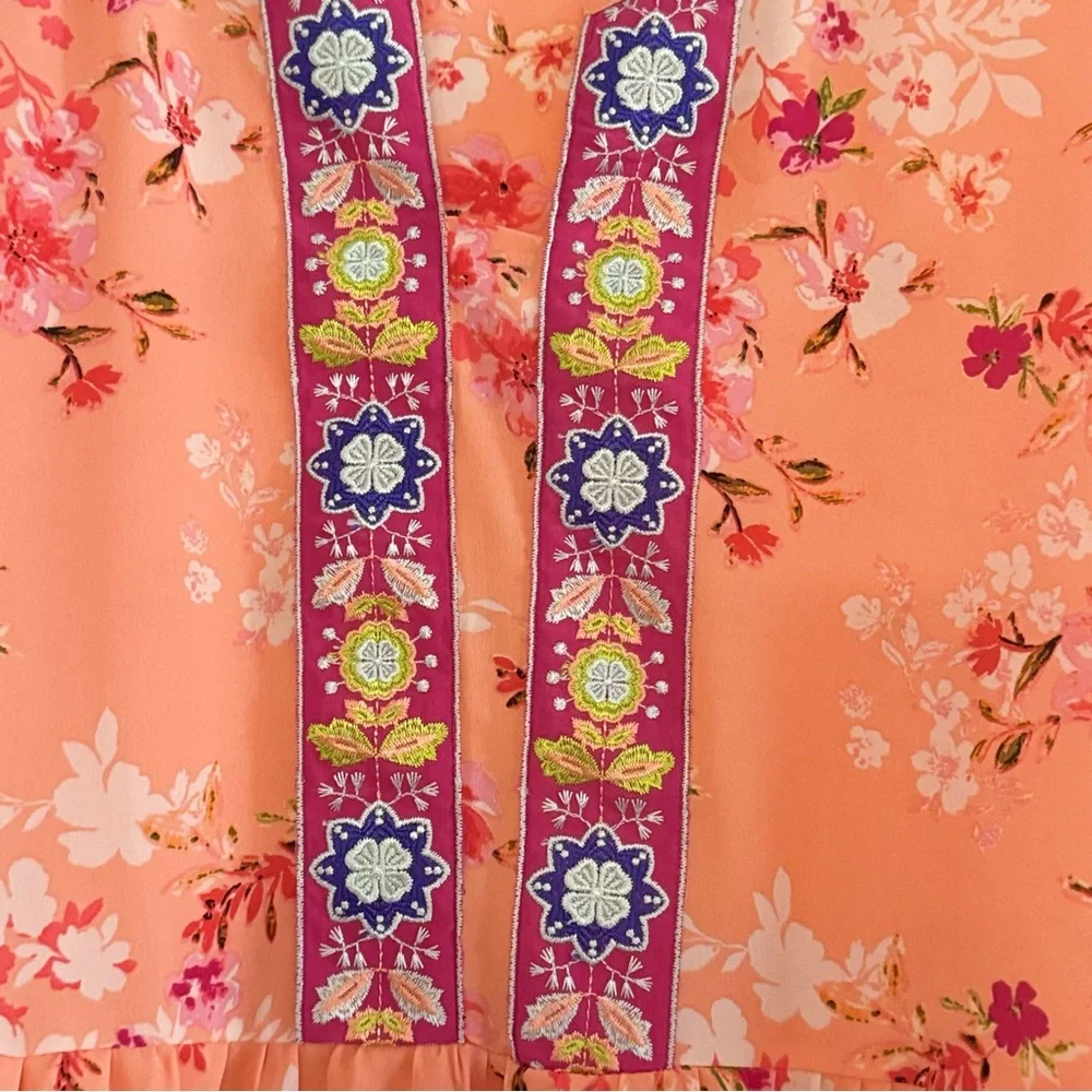The Pioneer Woman Floral Tunic in Orange and Pink - Picture 3 of 10